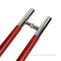 Manja de puerta de acero inoxidable rojo para la puerta de vidrio
